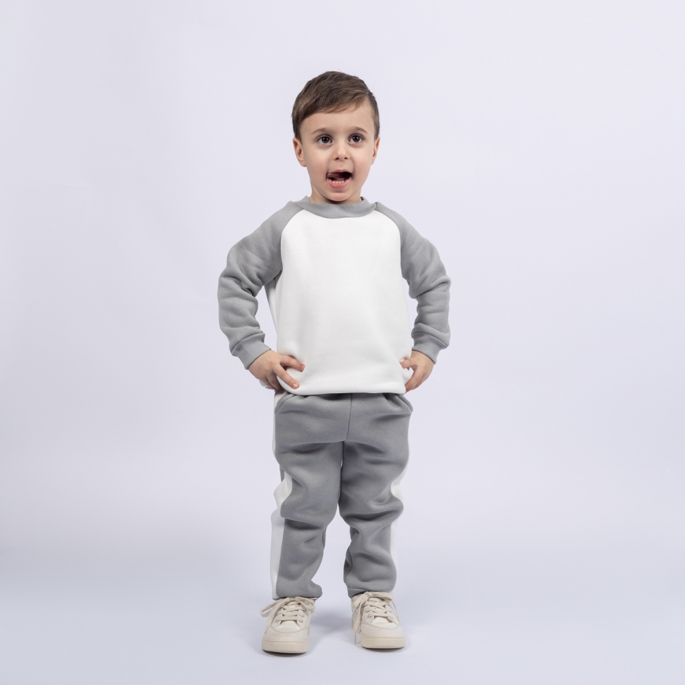 314-СЕР Свитшот + Штаны, серый, хлопок 65%, 35% ПЭ, 3-х нитка (начес) 80,86,92,98,104