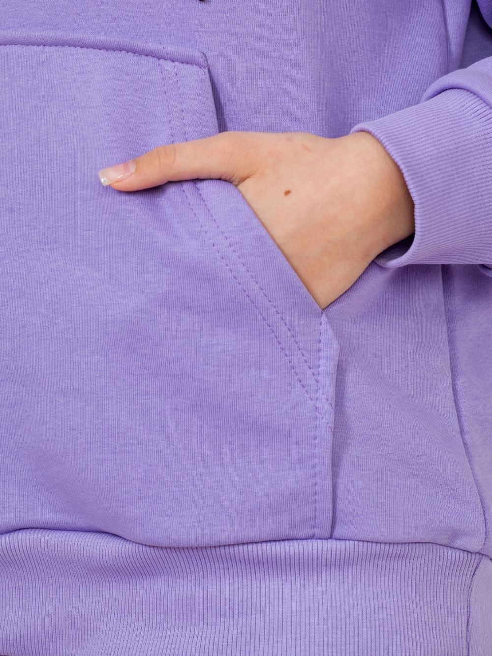 311-Л. Свитшот с капюшоном + Штаны, хлопок 65%, 35% ПЭ, 3-х нитка ( без начеса) лиловый 146,152,158