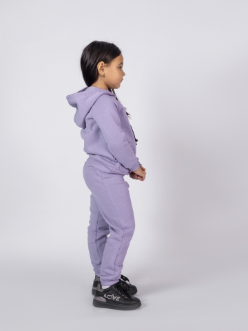 296-СР. Свитшот с капюшоном  + Штаны, хлопок 65%, 35% ПЭ, 3-х нитка (начес) сирень 98,104,110,116